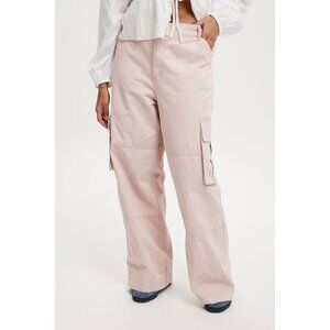 COTTON ON Women's Benny Cargo Pant Size 8 In Washed Soft Pink
